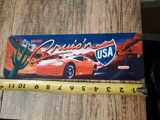 CruisN USA Classic Arcade Video Game Marquee Banner 4x12 Metal Wall Sign Retro 80s