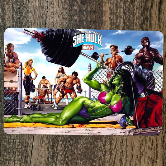 The Sensational She Hulk Showing Off 8x12 Metal Wall Sign Comics Poster