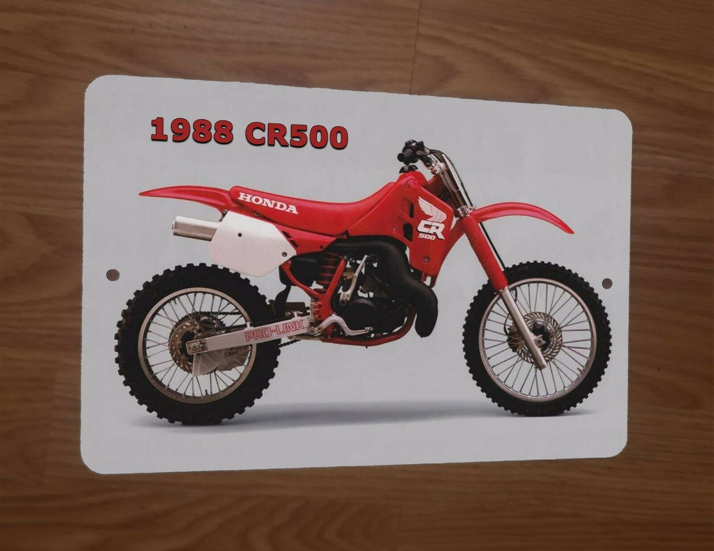 1988 Honda CR500 Dirt Bike Motocross Motorcycle Photo 8x12 Metal Wall Sign Garage Poster