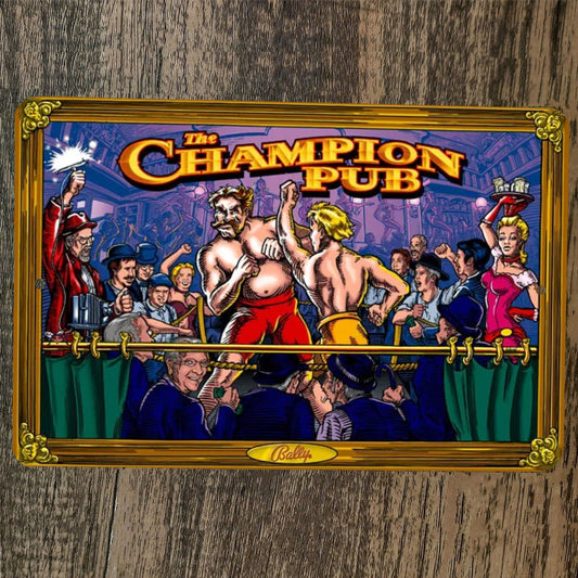 The Champions Pub 8x12 Metal Wall Sign Video Game Arcade Poster