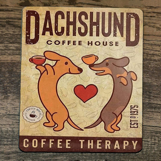 Mouse Pad Dachshund Coffee Therapy