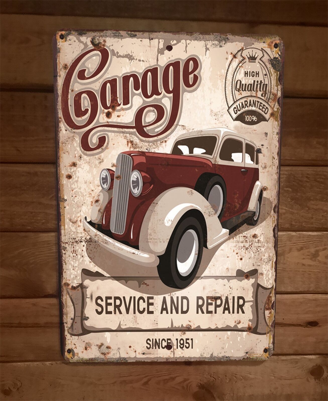 Since 1951 Service and Repair 8x12 Metal Wall Sign Garage Poster