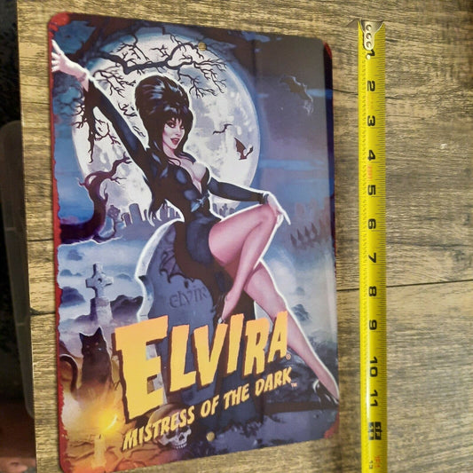 Elvira Mistress of the Dark in Cemetary 8x12 Metal Wall Sign Horror Movie Poster