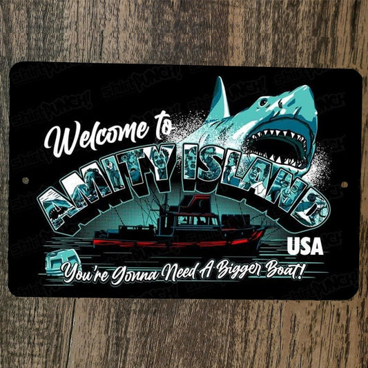 Welcome to Amity Island 8x12 Metal Wall Sign