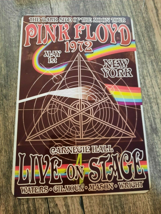 1972 Pink Floyd Live on Stage Poster 8x12 Metal Wall Sign Music