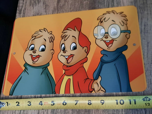 Alvin and the Chipmunks Retro 80s Cartoon 8x12 Metal Wall Sign
