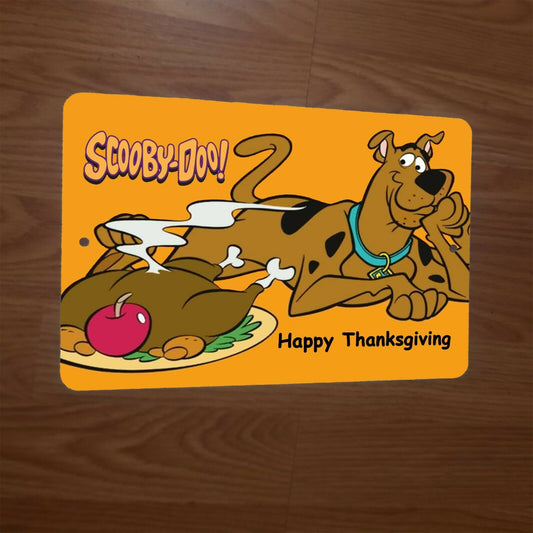 Scooby Doo Happy Thanksgiving 8x12 Metal Wall Sign Holidays Hanna Barbera Classic Cartoon