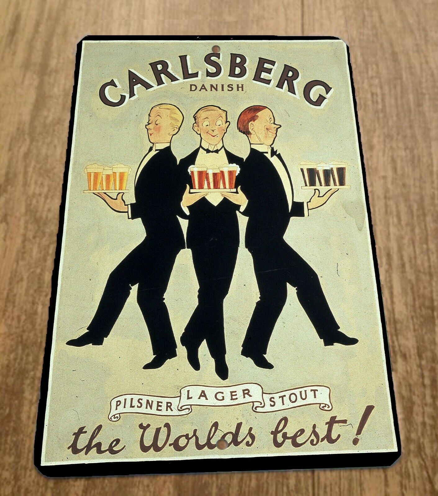 Carlsberg Danish Worlds Best 8x12 Metal Wall Vintage Beer Bar Sign Pilsner Lager