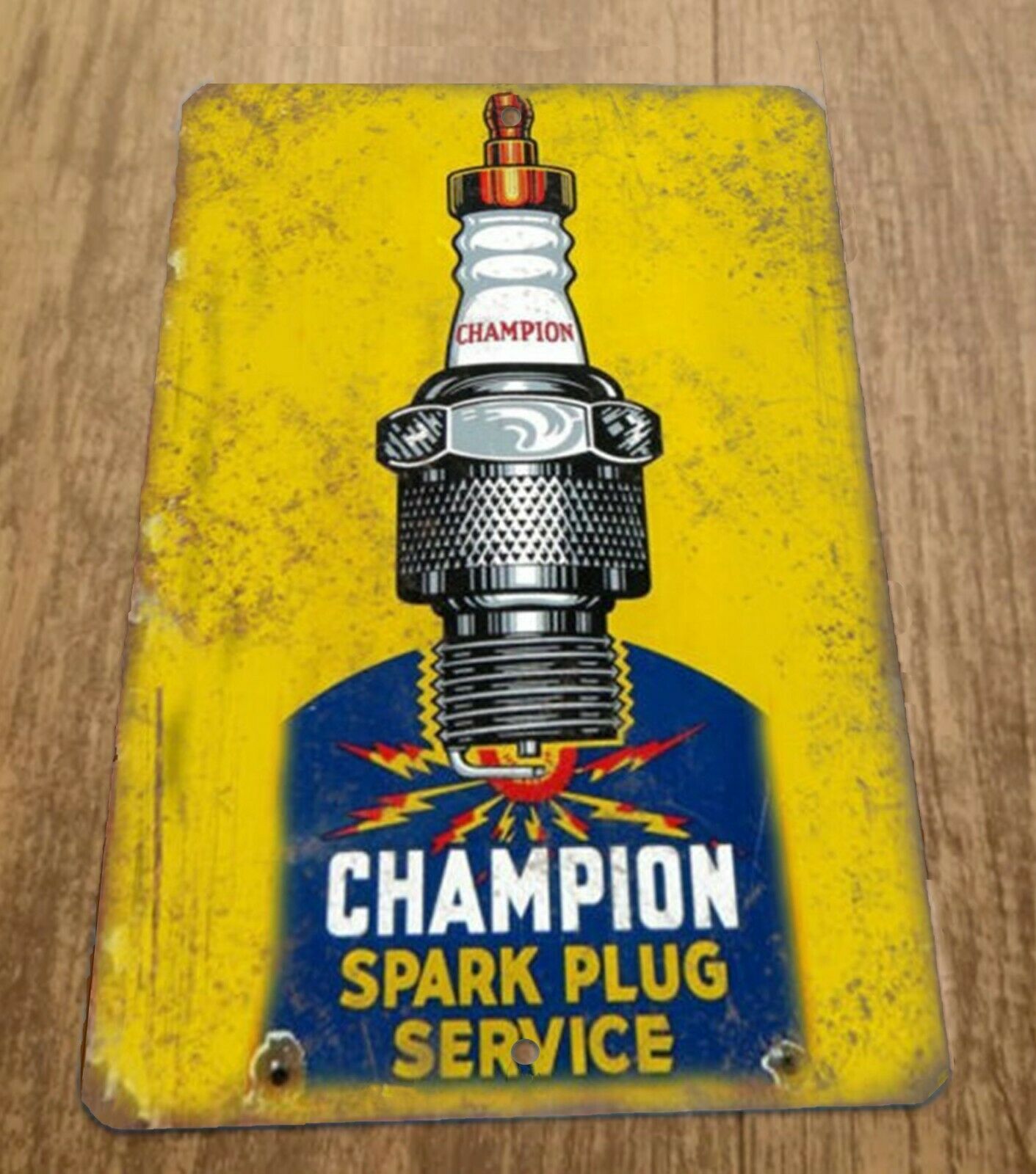 Champion Spark Plug Service Vintage 8x12 Metal Wall Sign Garage Poster