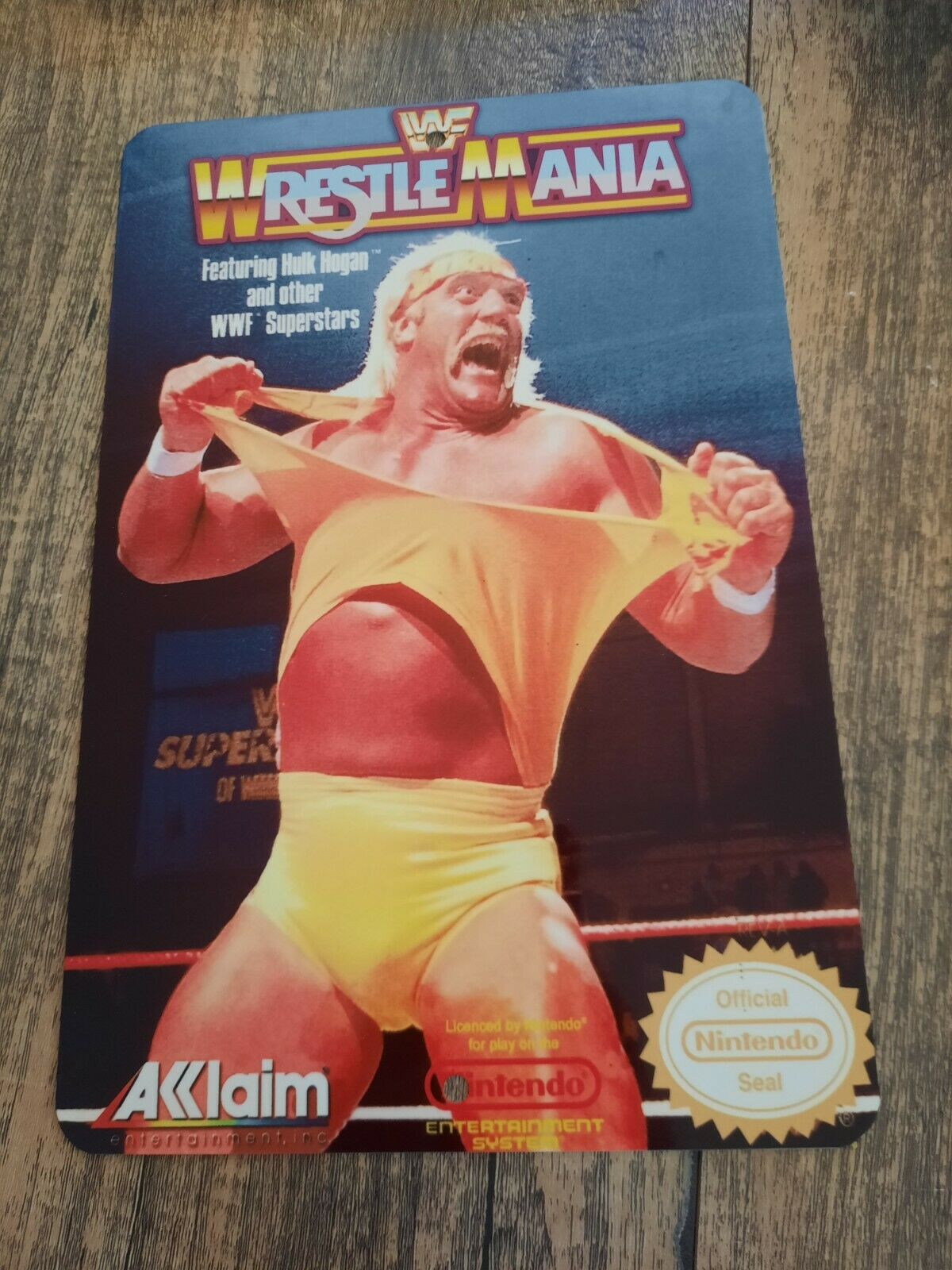 WWF Wrestlemania Nintendo Box Cover 8x12 Metal Wall Sign Fighting Arcade Video Game