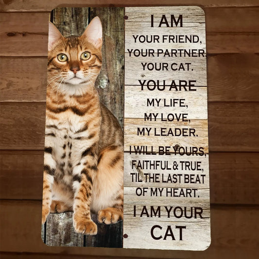 I am Your Bengal Cat 8x12 Metal Wall Animal Sign Poster