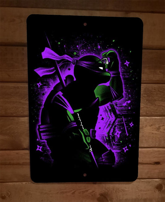 Purple Ninja Turtle With Bo Donatello 8x12 Metal Wall Sign Poster TMNT