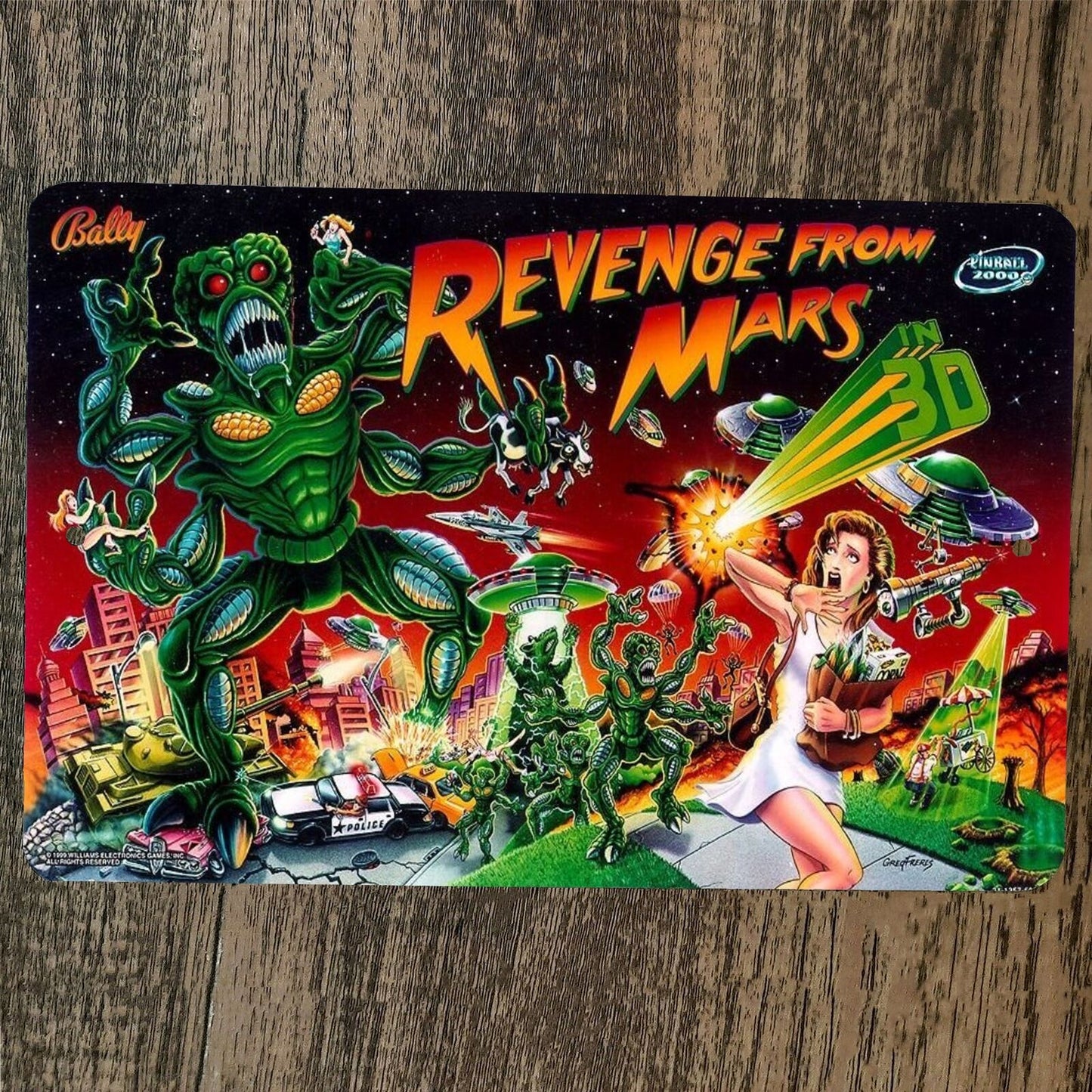 Revenge From Mars Arcade 8x12 Metal Wall Video Game Sign