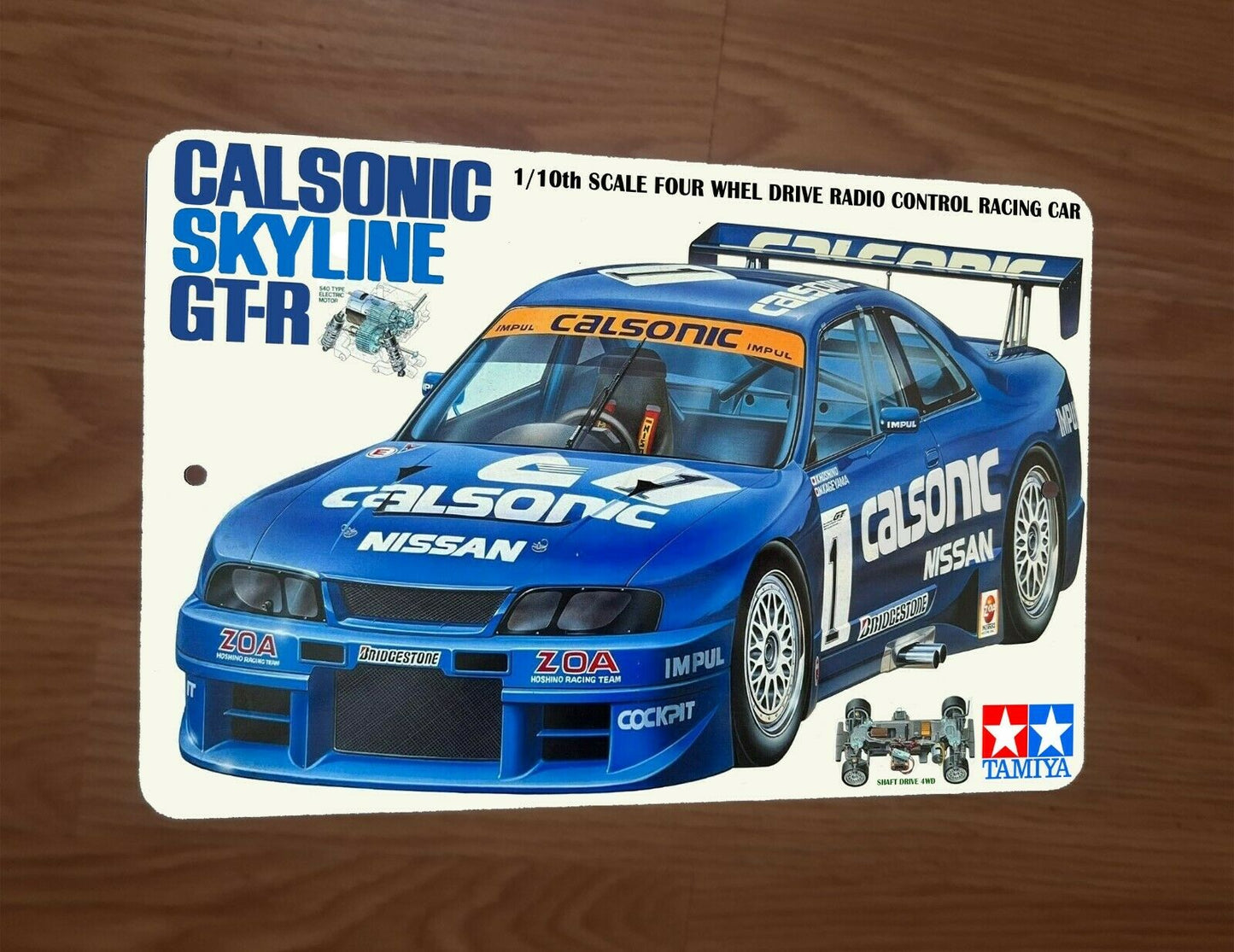 Calsonic Skyline GTR Box Art Remote Radio Control 8x12 Metal Wall RC Car Sign Garage Poster