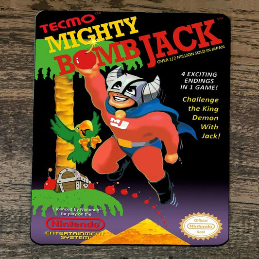 Mouse Pad Mighty Bomb Jack Classic Arcade Video Game NES Box Cover