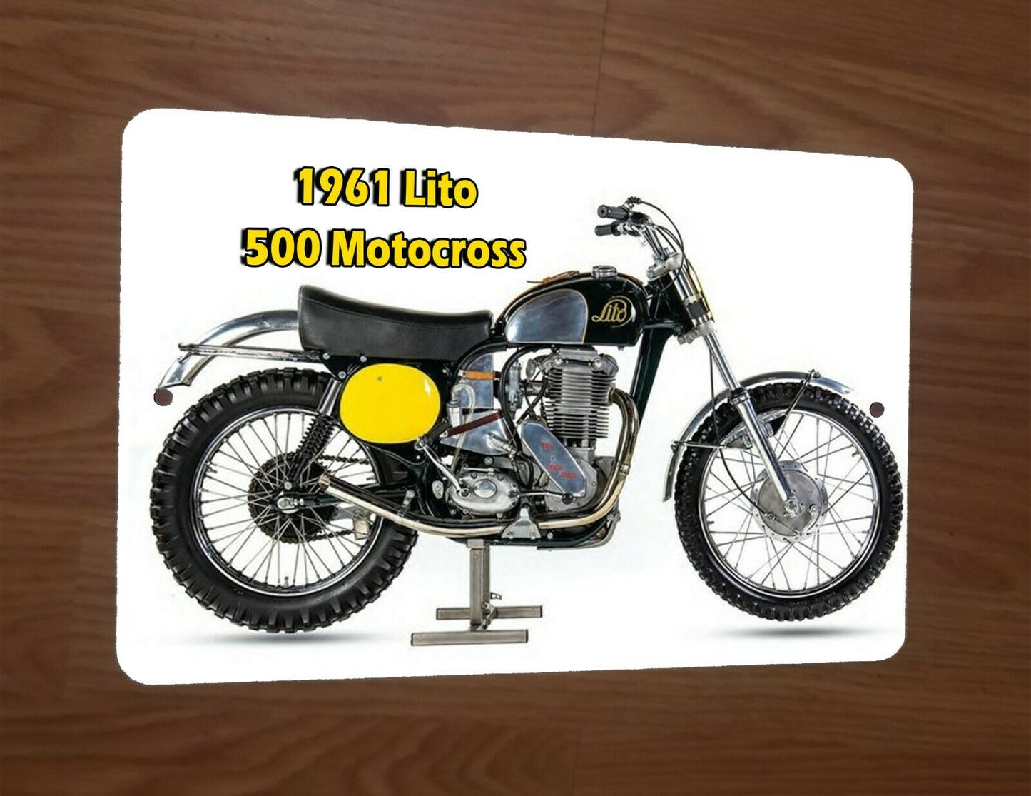 1961 Lito 500 Motocross Motorcycle Dirt Bike 8x12 Metal Wall Sign