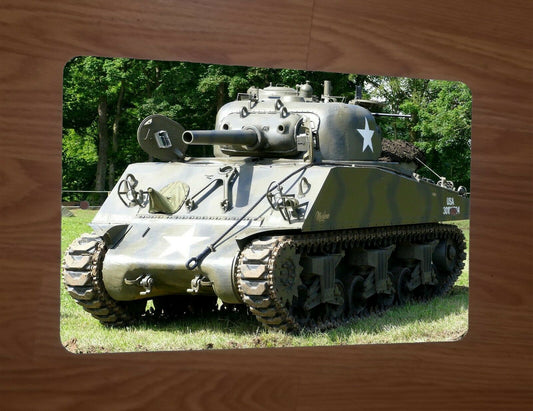 M4 Sherman Tank Photo WWII World War 2 Military 8x12 Metal Wall Sign