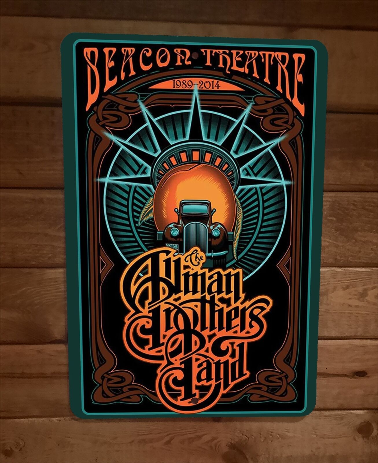 Alman Brothers Band Beaton Theater 8x12 Metal Wall Sign