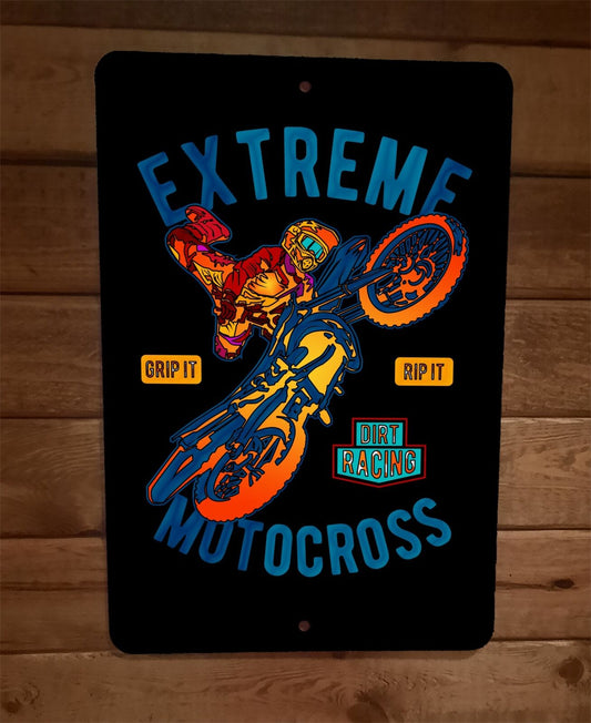 Extreme Motocross Motor Cycle Dirt Bike Racing Sports 8x12 Metal Wall Sign