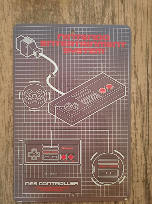 NES Nintendo Entertainment System Controller 8x12 Metal Wall Sign Arcade Video Game