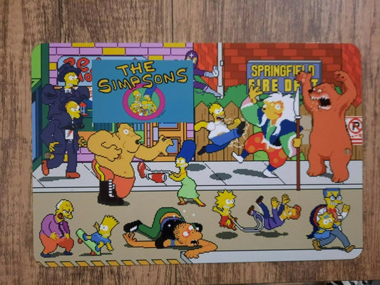 The Simpsons Arcade Game 8x12 Metal Wall Sign