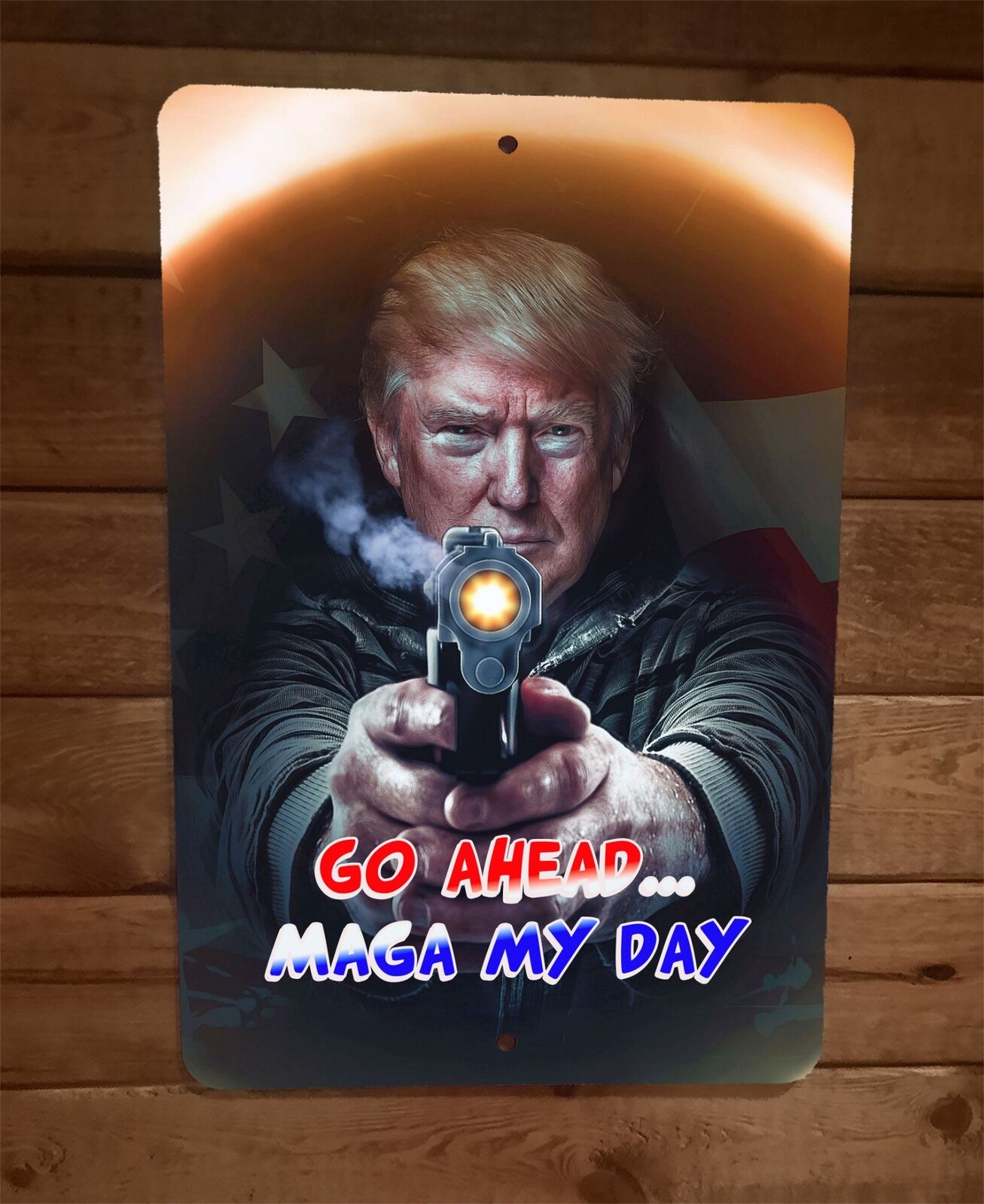 Go Ahead MAGA My Day Donald Trump 8x12 Metal Wall Sign Poster