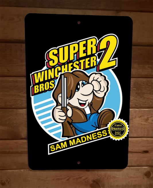Super Winchester Bros 2 Sam Madness 8x12 Metal Wall Sign Supernatural Mario