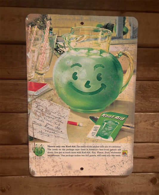 Green Kool Aid 8x12 Metal Wall Sign Vintage Ad