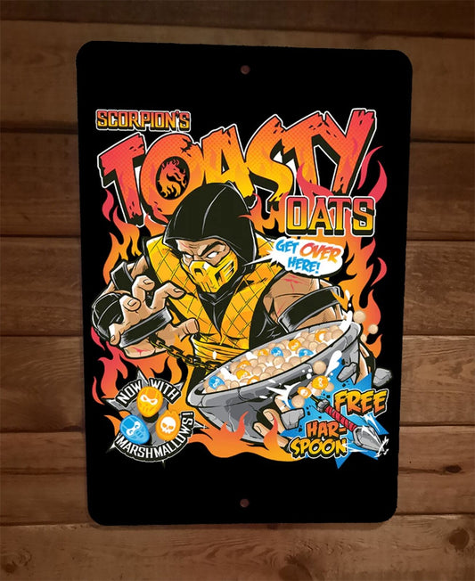 Scorpions Toasty Oats Cereal Funny Mortal Kombat Parody 8x12 Metal Wall Sign