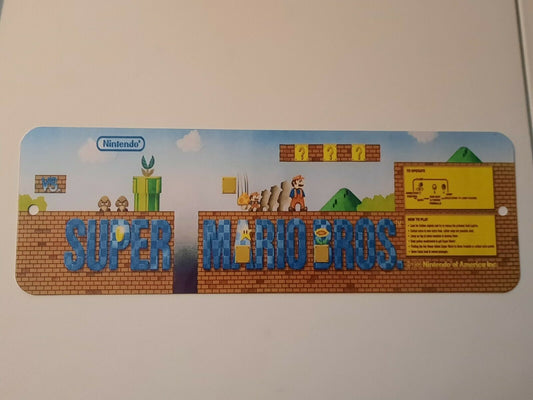 Super Mario Bros 4x12 Metal Wall Sign Classic Video Game Arcade Retro 80s