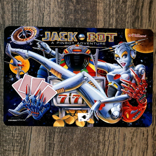 Jack Bot Arcade 8x12 Metal Wall Video Game Sign Poster