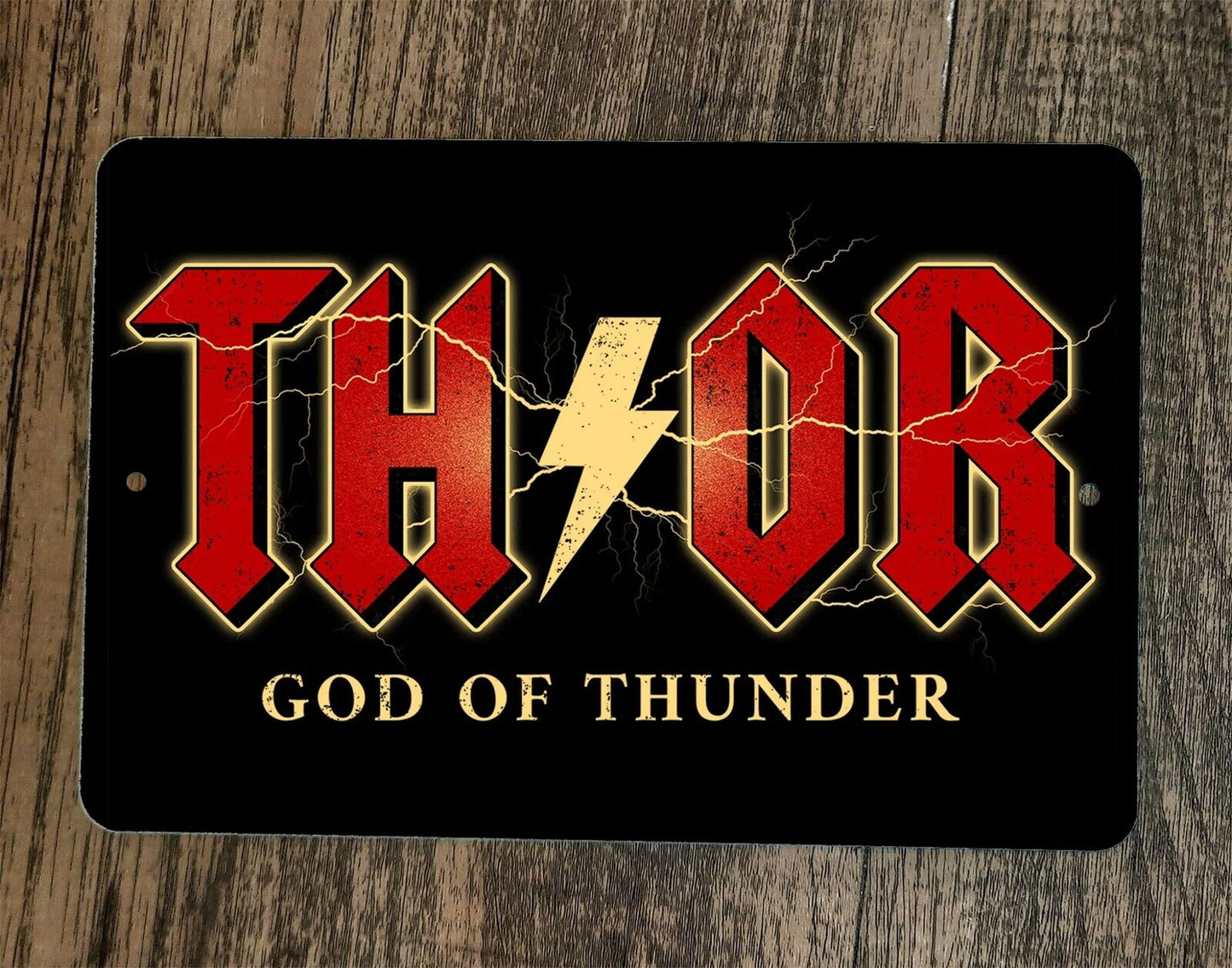 Thor God of Thunder AC DC Parody 8x12 Metal Wall Sign