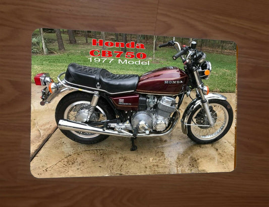 1977 Honda CB 750 Motorcycle Photo 8x12 Metal Wall Sign Dirt Bike