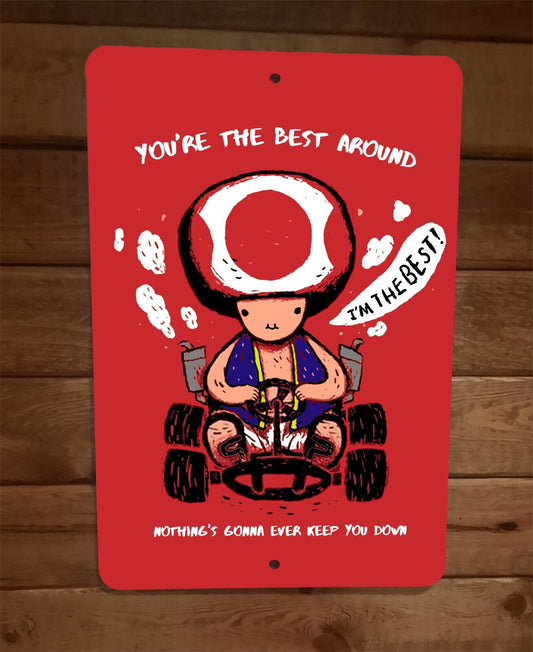 Youre the Best Around Toad Mario Kart Video Game 8x12 Metal Wall Sign Poster