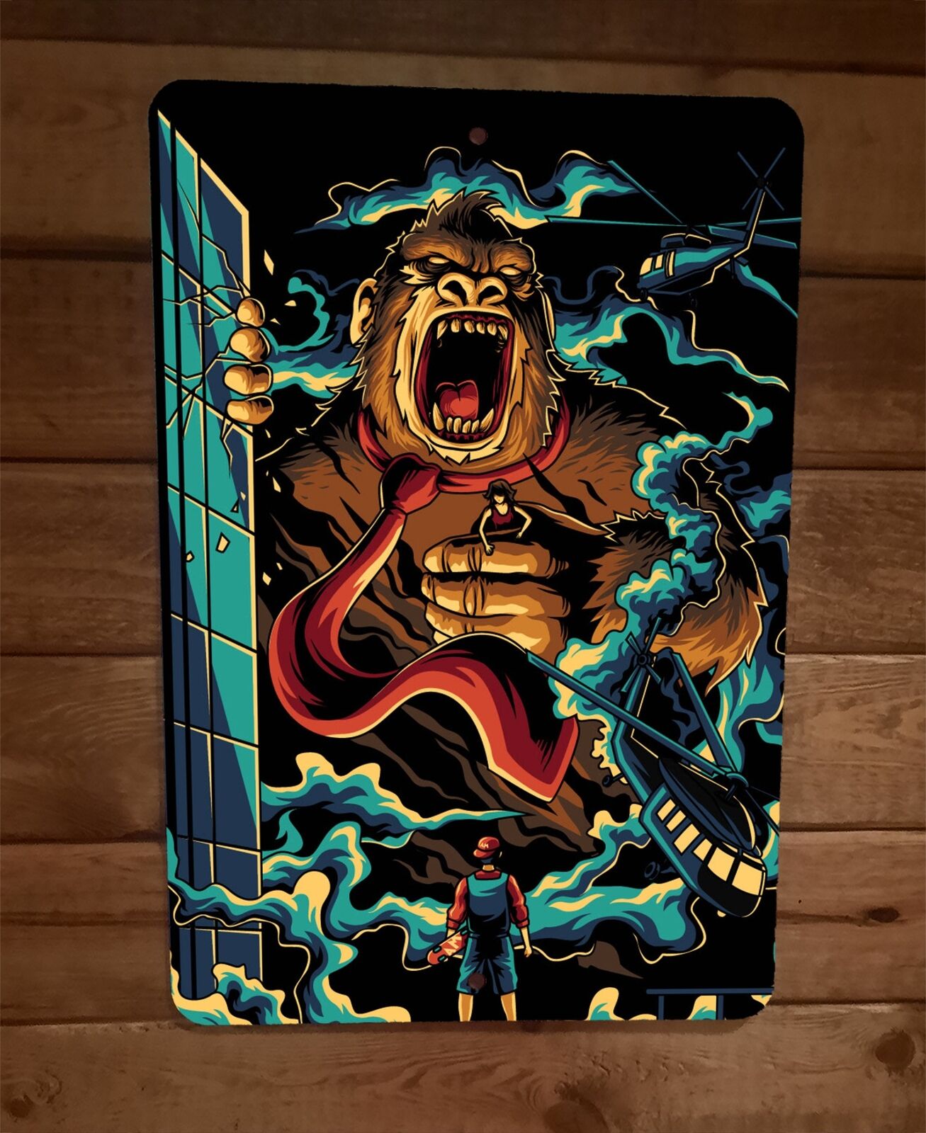 King Donkey Kong 8x12 Metal Wall Sign