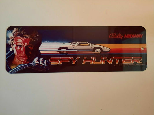 Spy Hunter Arcade Marquee 4x12 Metal Wall Sign Retro 80s