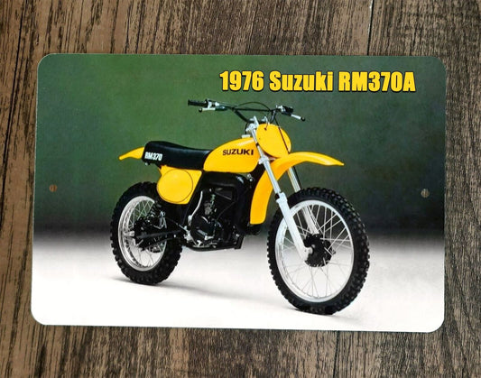 1976 Suzuki RM370A Motocross Dirt Bike Motorcycle Photo 8x12 Wall Garage Sign