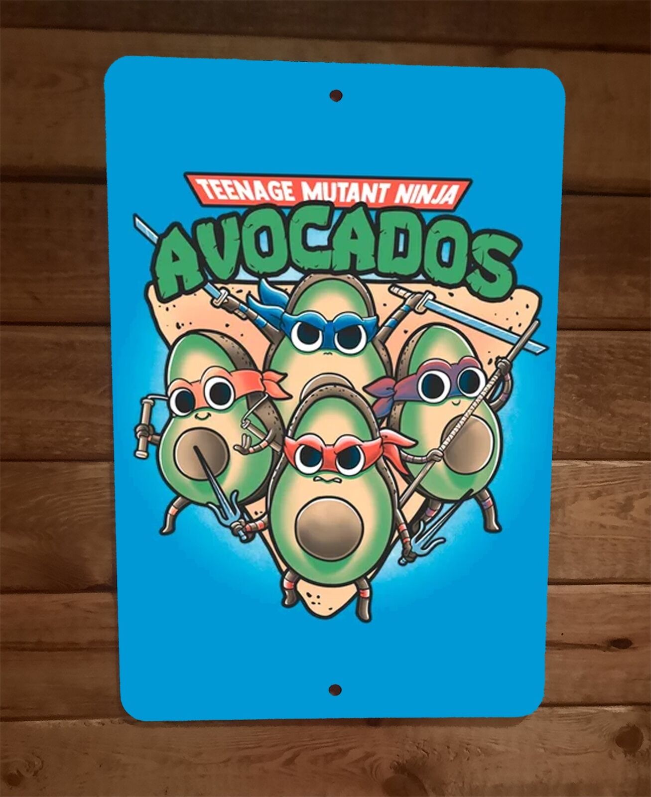 Teenage Mutant Ninja Avocados TMNT Parody 8x12 Metal Wall Sign Poster