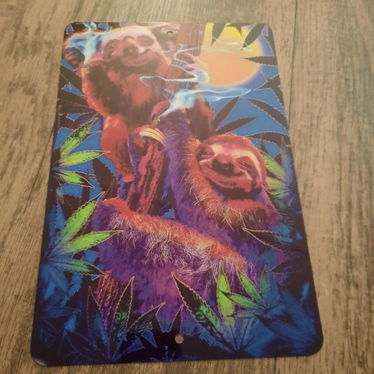 Koala and Sloth Getting High Misc Poster Style 8x12 Metal Wall Animals 420 Mary Jane