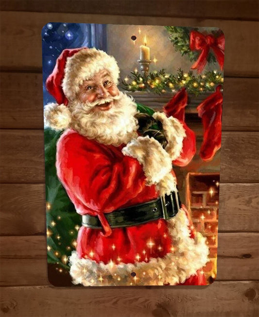 Merry Xmas Christmas Santa Saint Nick Kris Kringle 8x12 Metal Wall Sign Poster
