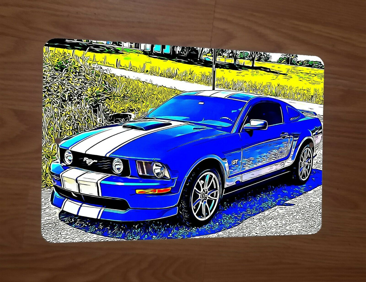 Mustang GT Artwork 8x12 Metal Wall Car Sign Garage Poster