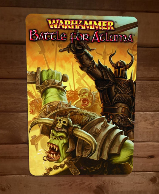 Warhammer Battle for Atluma 8x12 Metal Wall Sign Video Game Poster