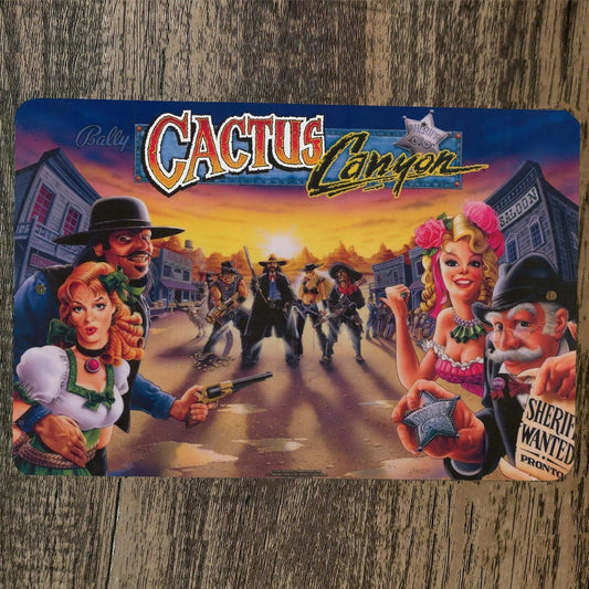 Cactus Canyon Arcade 8x12 Metal Wall Video Game Sign
