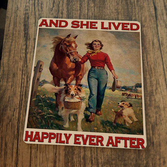 And She Lived Happily Ever After Horse Mouse Pad