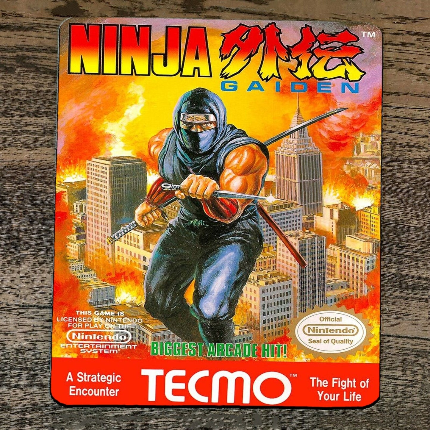 Mouse Pad Ninja Gaiden Classic Arcade Video Game NES Box Cover