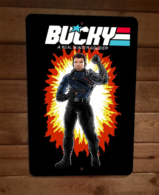 Bucky a Real Winter Soldier GI Joe Marvel Avengers Parody 8x12 Metal Wall Sign