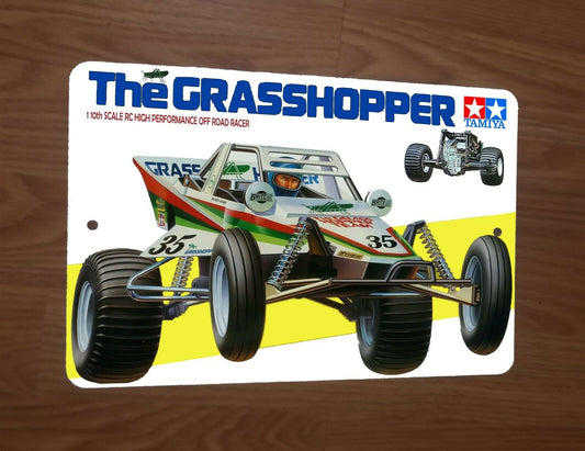 The Grasshopper Radio Remote Control Off Road Racer Box Art 8x12 Metal Wall RC Car Sign Garage Poster