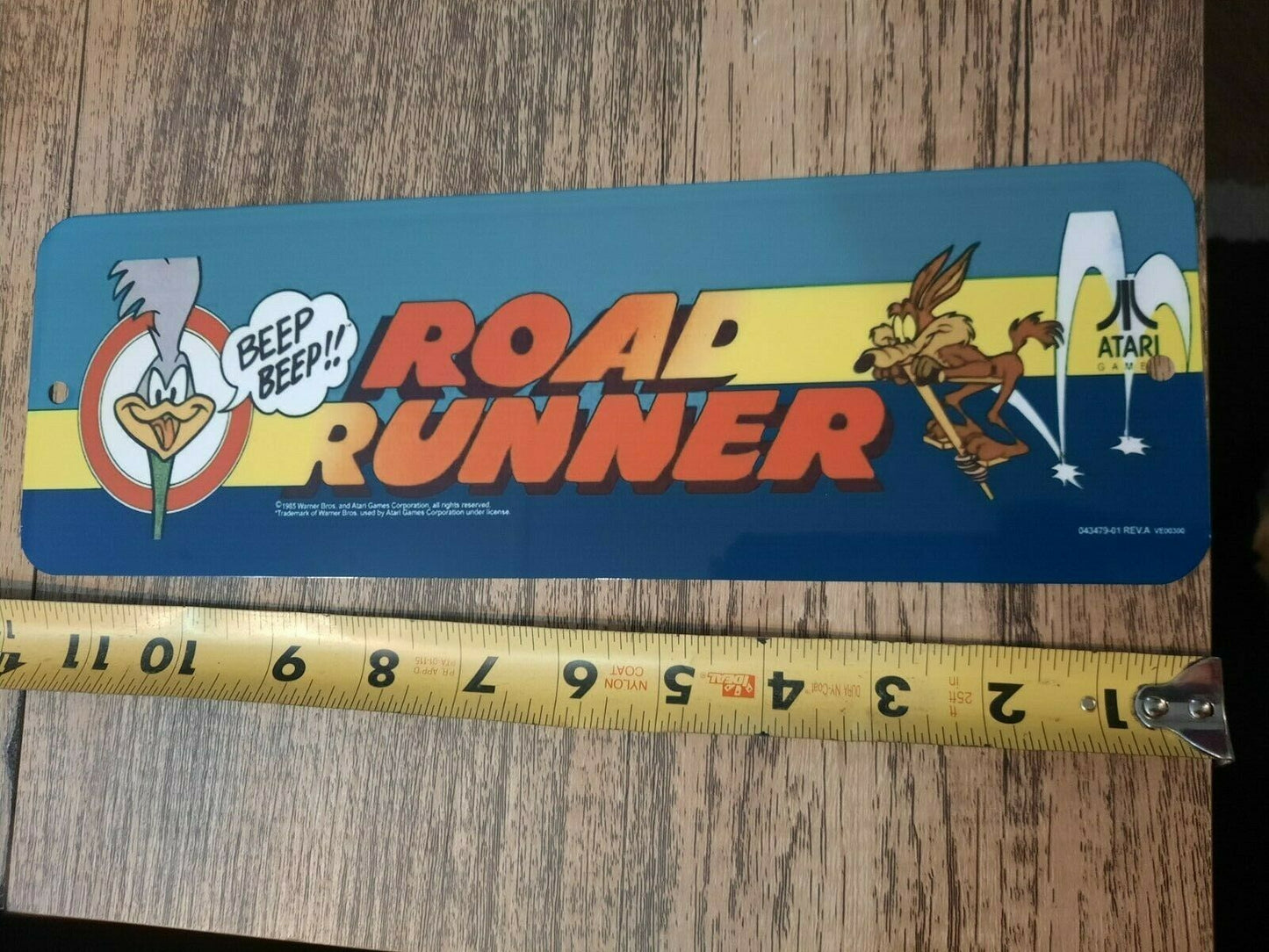 Road Runner Classic Arcade Video Game Marquee Banner 4x12 Metal Wall Sign Retro 80s