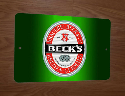 Becks Beer Logo Ad German 8x12 Metal Wall Sign