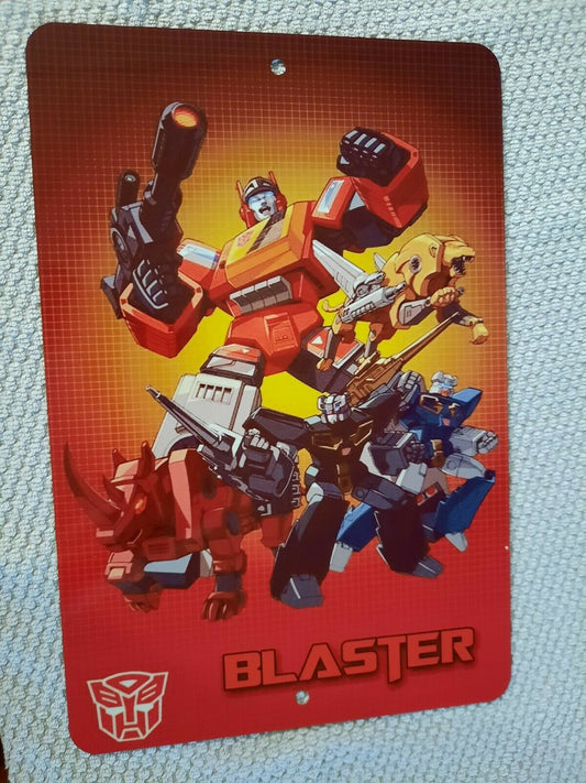 Transformers Blaster Autobot 8x12 Metal Wall Sign